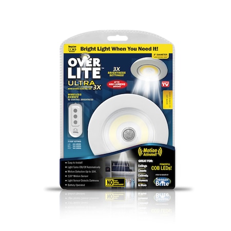 Over Lite Over Lite Ultra 3X Motion Activated LED Light with Remote 1 pk OLU-CD4